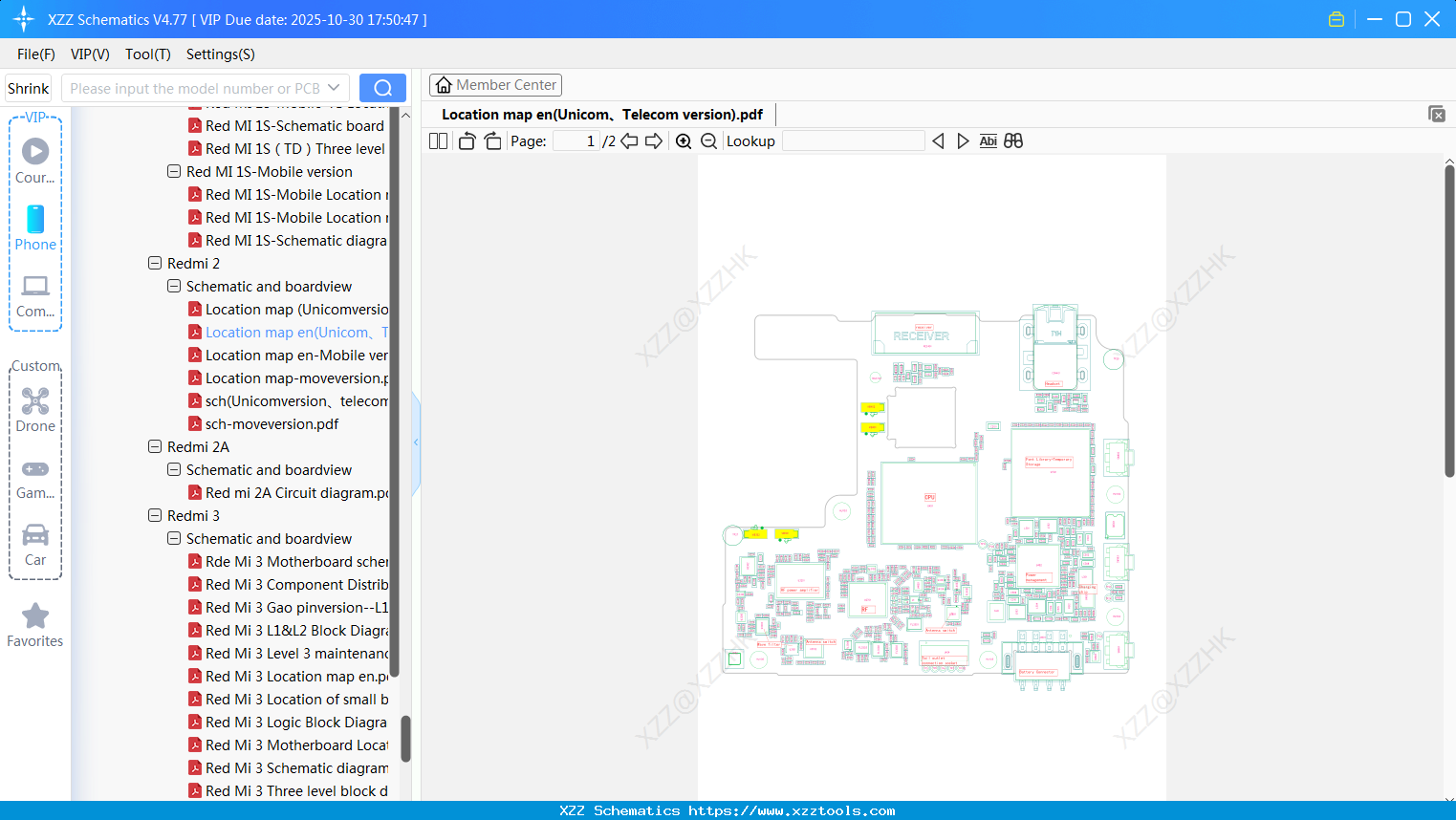 Xiaomi Redmi Location Map En(Unicom、Telecom Version)